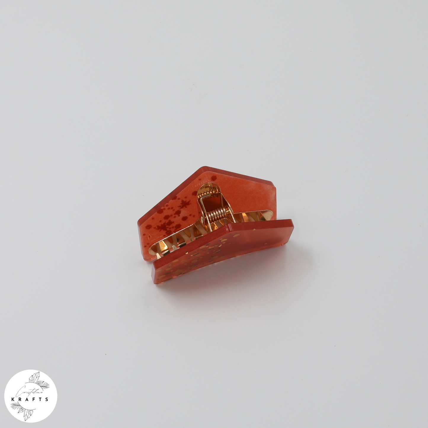 Hair Claw - Gold Autumn Confetti - Red Orange