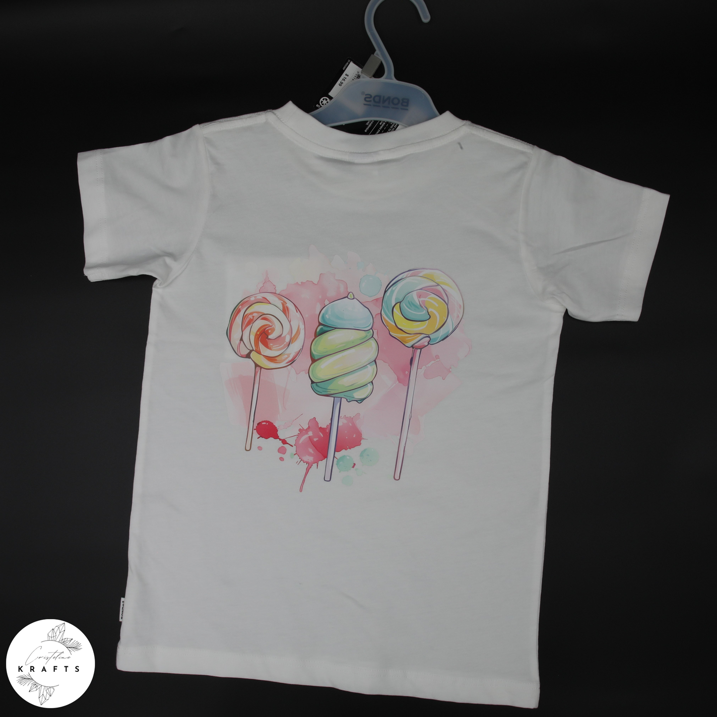 Girl's Crew Tee - White - Candyland Trio