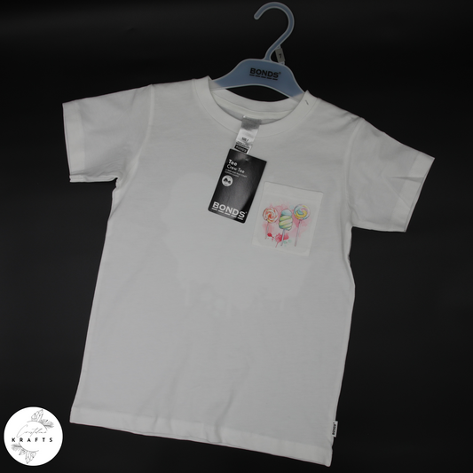 Girl's Crew Tee - White - Candyland Trio