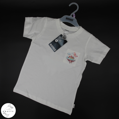 Girl's Crew Tee - White - Isle of Dreams - Cotton Candy