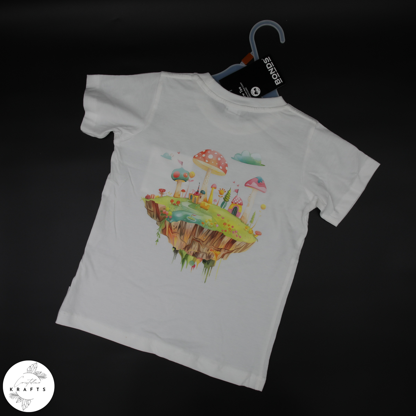 Girl's Crew Tee - White - Isle of Dreams - Mushroomy