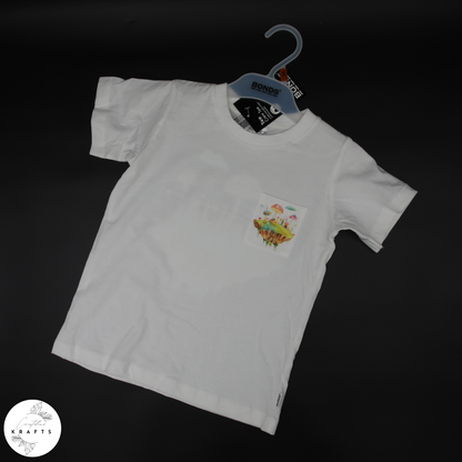 Girl's Crew Tee - White - Isle of Dreams - Mushroomy