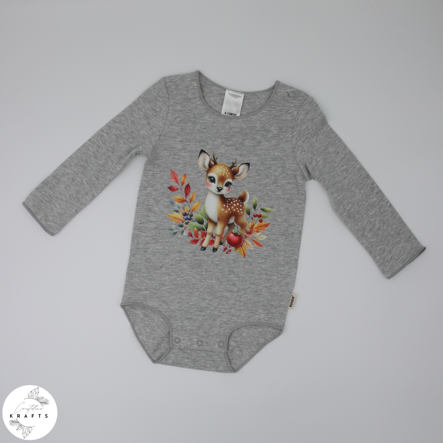 2pc Longsleeve Romper Set - Black & Grey - Autumn Deers