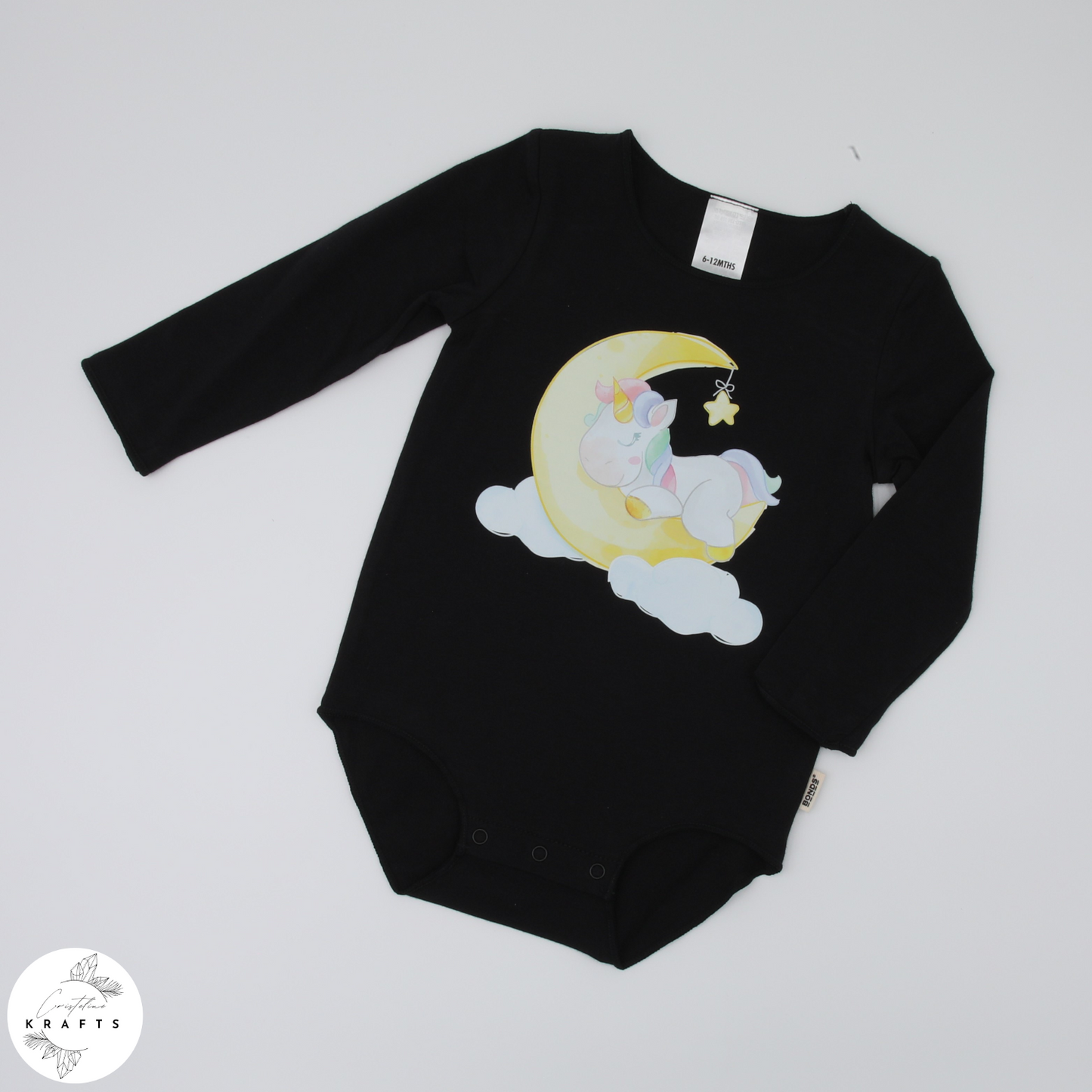 2pc Longsleeve Romper Set - Black & Grey - Little Unicorn