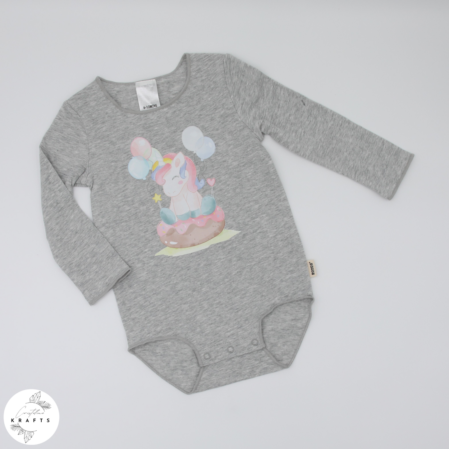 2pc Longsleeve Romper Set - Black & Grey - Little Unicorn