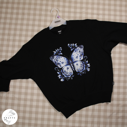 Bonds - Black Jumper - Blue Butterfly