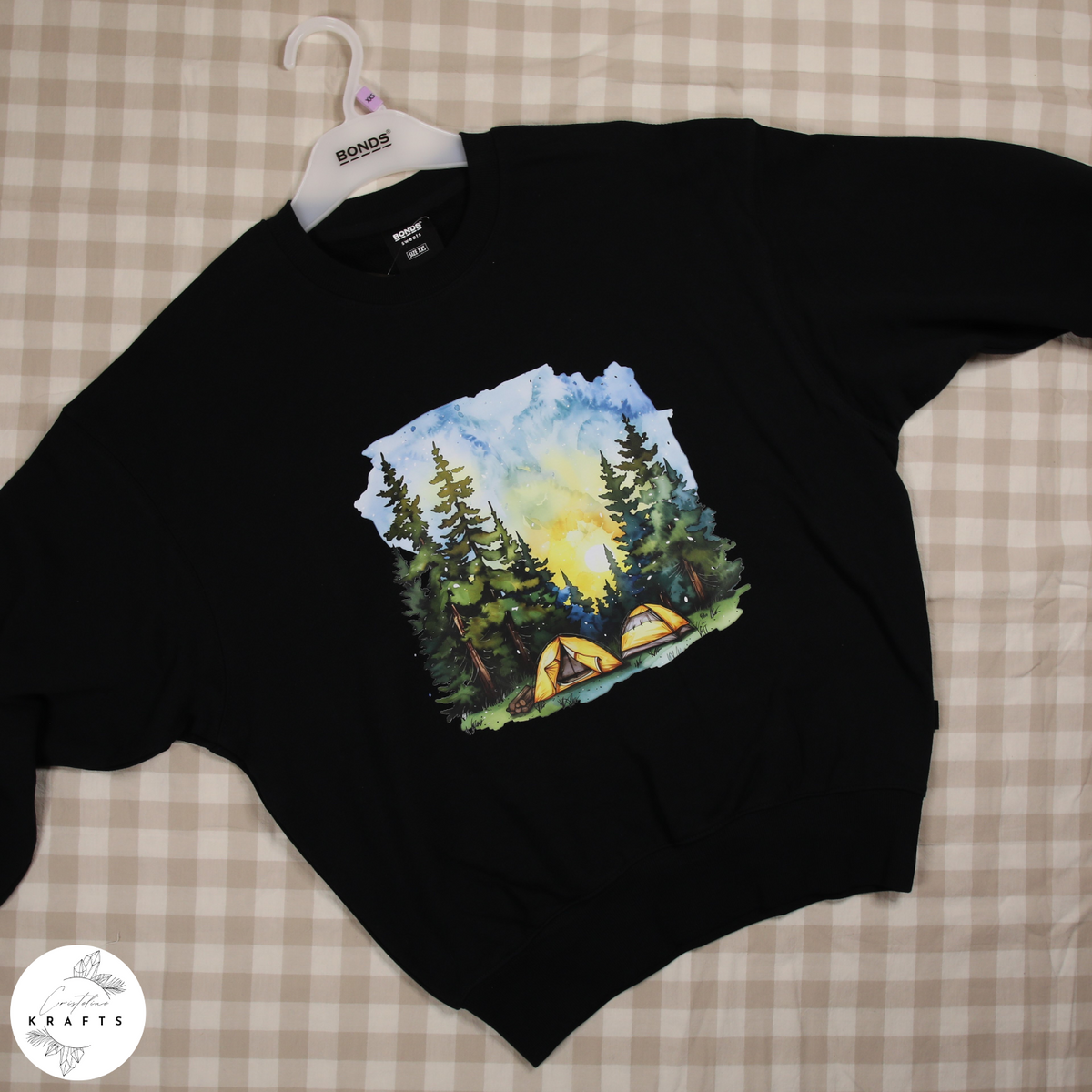 Bonds - Black Jumper - Camping in the Forest