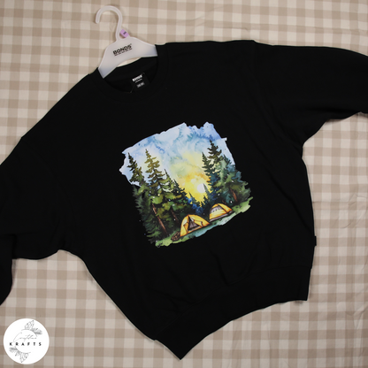 Bonds - Black Jumper - Camping in the Forest