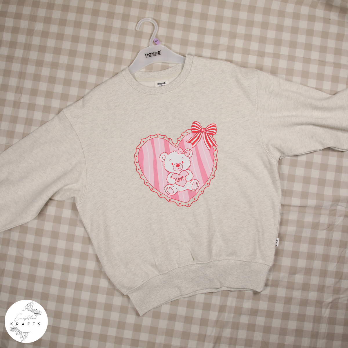 Bonds - Beige Jumper - Teddy Bear Heart