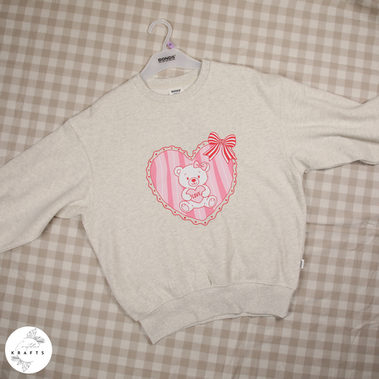Bonds - Beige Jumper - Teddy Bear Heart