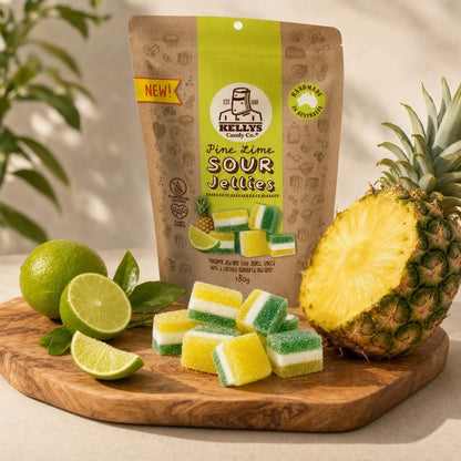 Kellys Candy Co - Pine Lime Sour Jellies - 180g